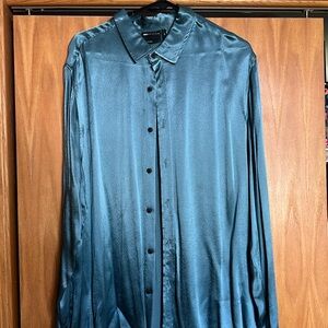 ASOS- Satin Men Long Sleeves fitted  Shirt 2XL
